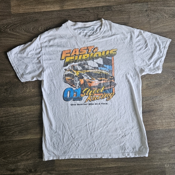 White Fast & Furious Graphic T-Shirt - Picture 1 of 3